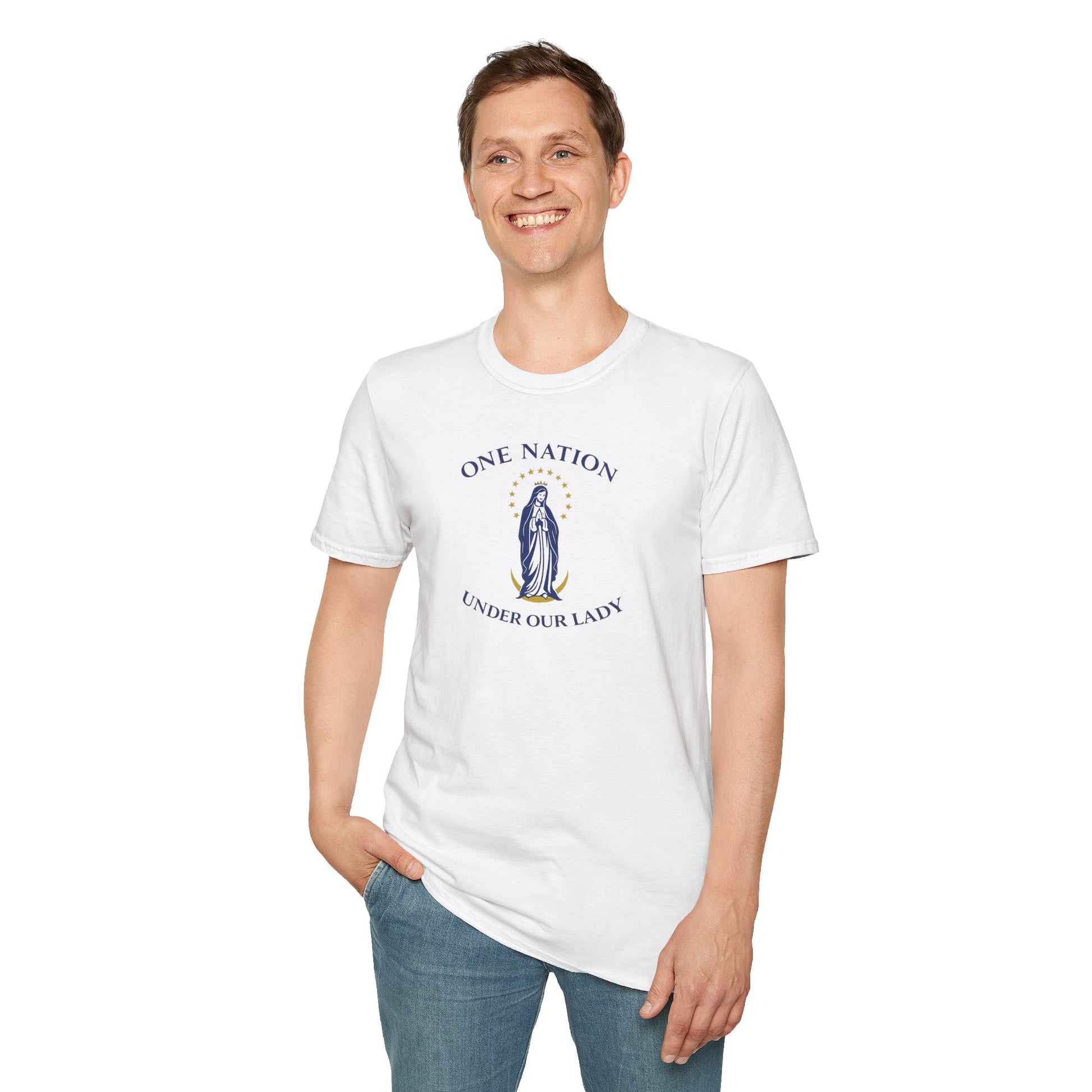 One Nation Under Our Lady T-Shirt - Ludus Catholic Games