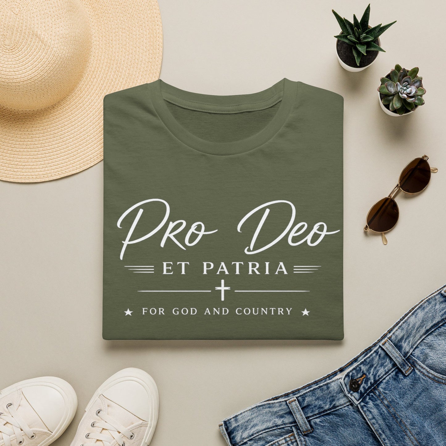 Pro Deo et Patria T‑Shirt — For God and Country Patriotic Faith Tee - Ludus Catholic Games