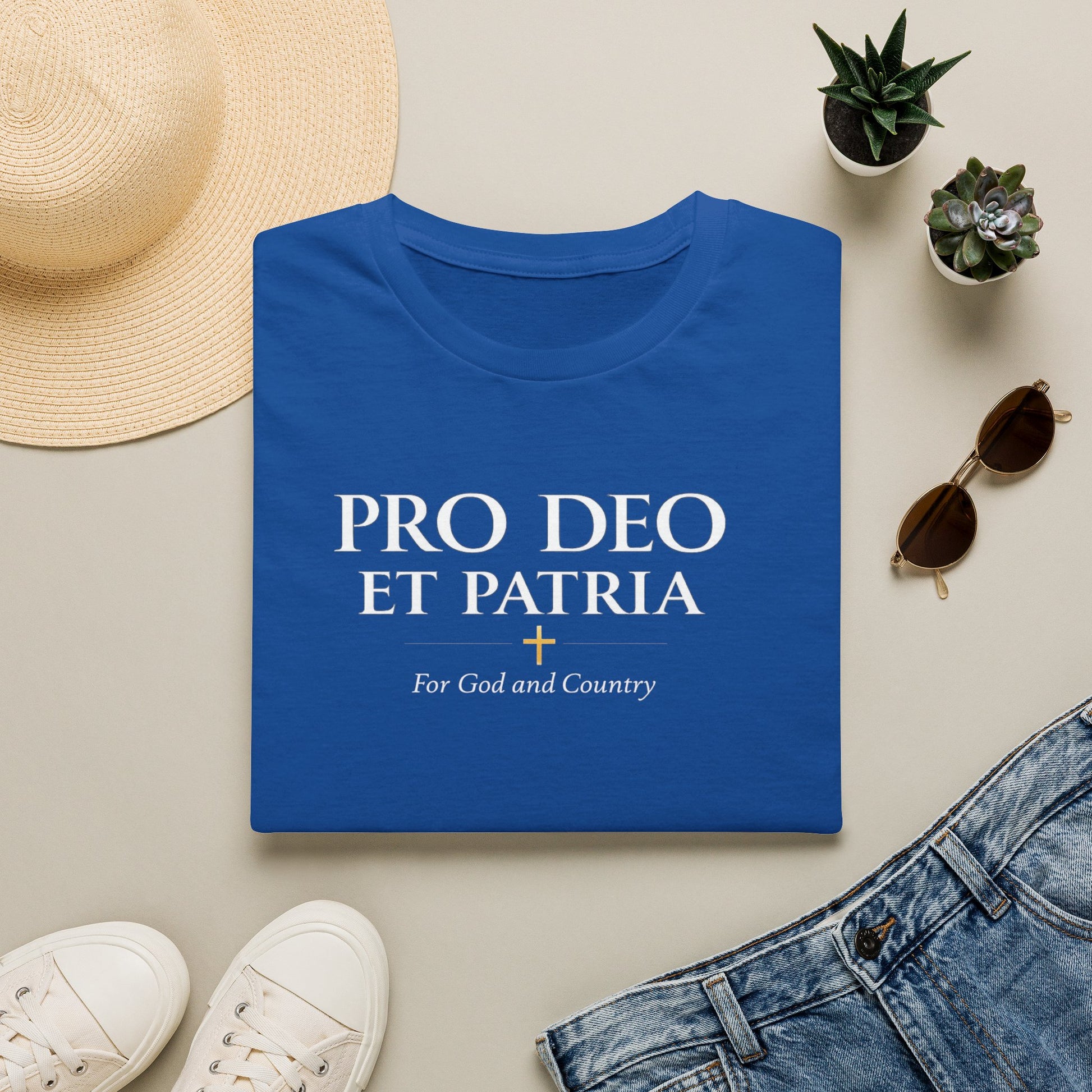Pro Deo et Patria T-Shirt — "For God and Country" Patriotic Faith Tee - Ludus Catholic Games