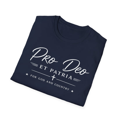 Pro Deo et Patria T‑Shirt — For God and Country Patriotic Faith Tee - Ludus Catholic Games