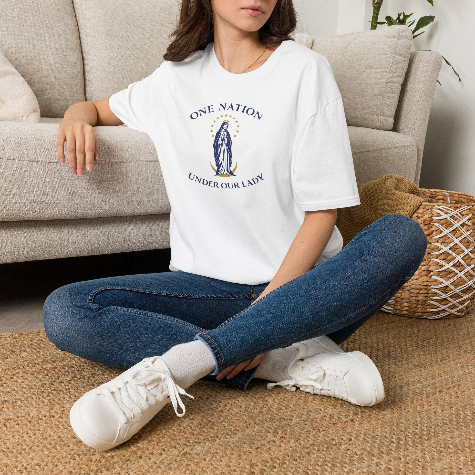 One Nation Under Our Lady T-Shirt - Ludus Catholic Games