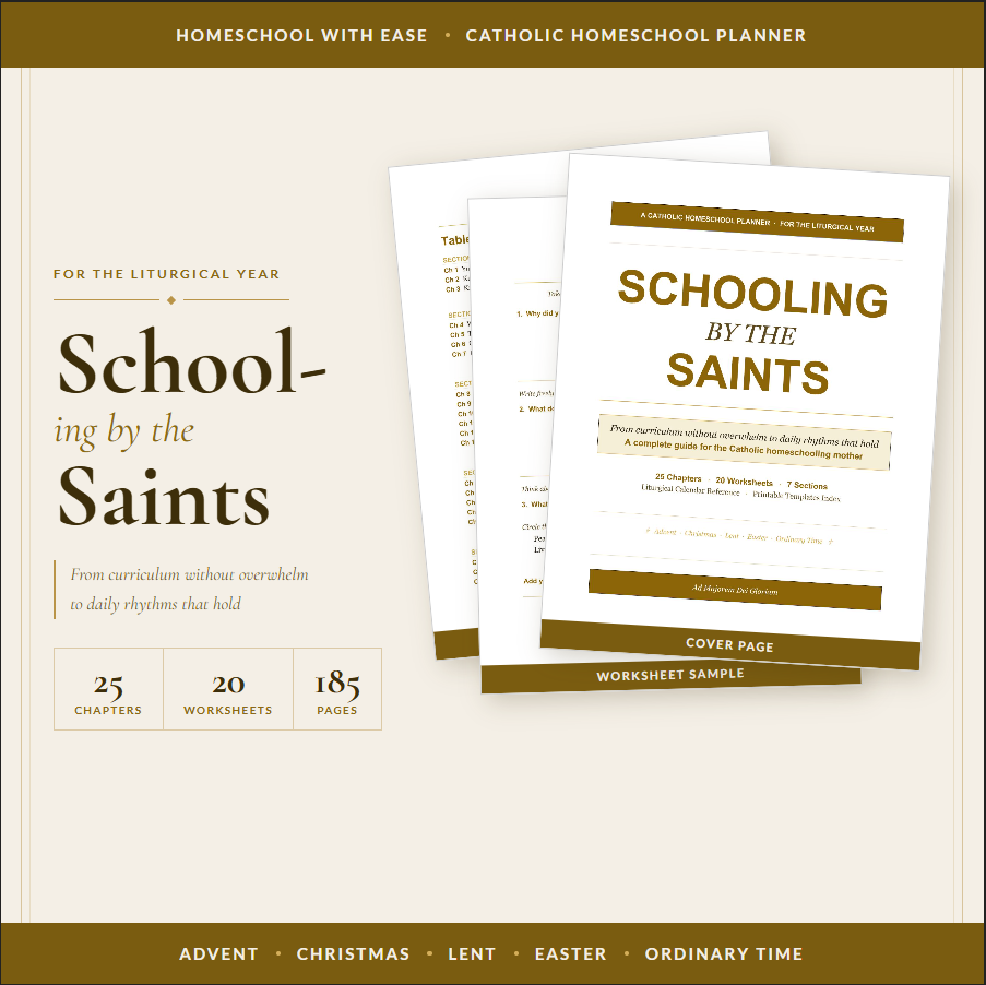 Catholic Homeschool Planner | Liturgical Year Workbook (PDF Download) | Schooling by the Saints - Ludus Catholic Games