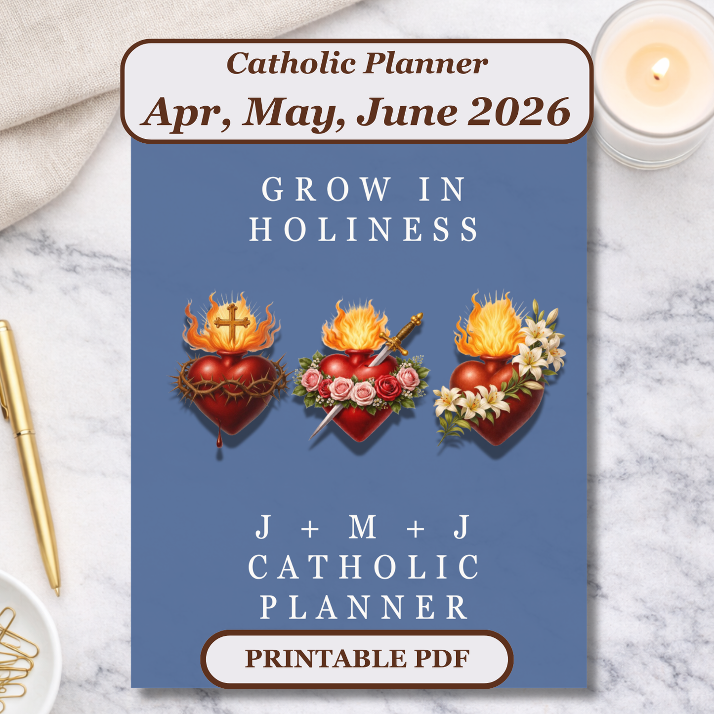 Catholic Planner 2026 | Grow in Holiness April-June Q2 (PDF Download) - Ludus Catholic Games