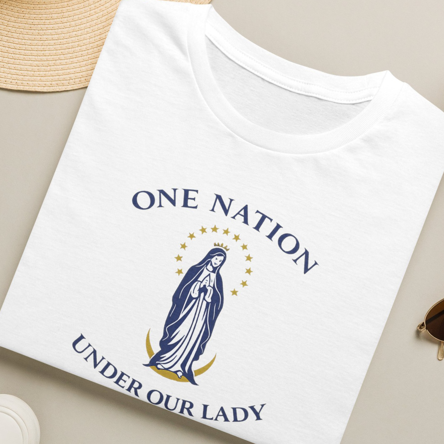 One Nation Under Our Lady T-Shirt - Ludus Catholic Games