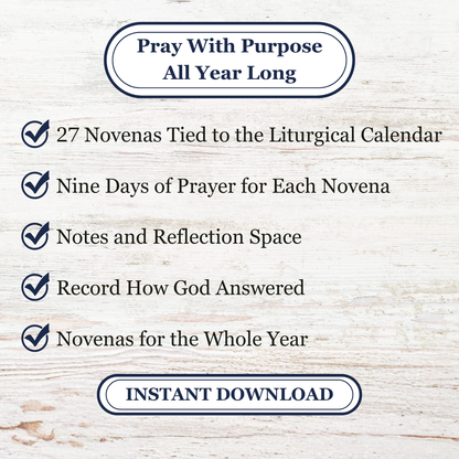 Catholic Novena Journal, Liturgical Year Prayers, 27 Novenas, Guided Tracker (PDF Download) - Ludus Catholic Games