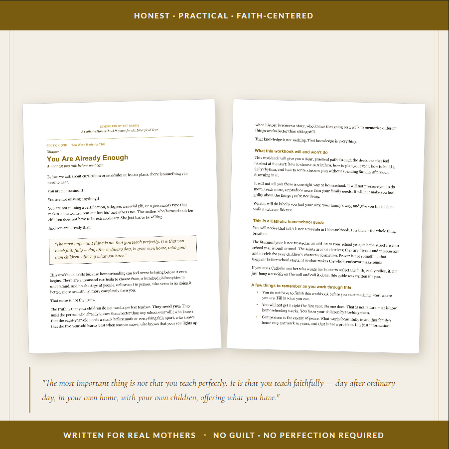 Catholic Homeschool Planner | Liturgical Year Workbook (PDF Download) | Schooling by the Saints - Ludus Catholic Games