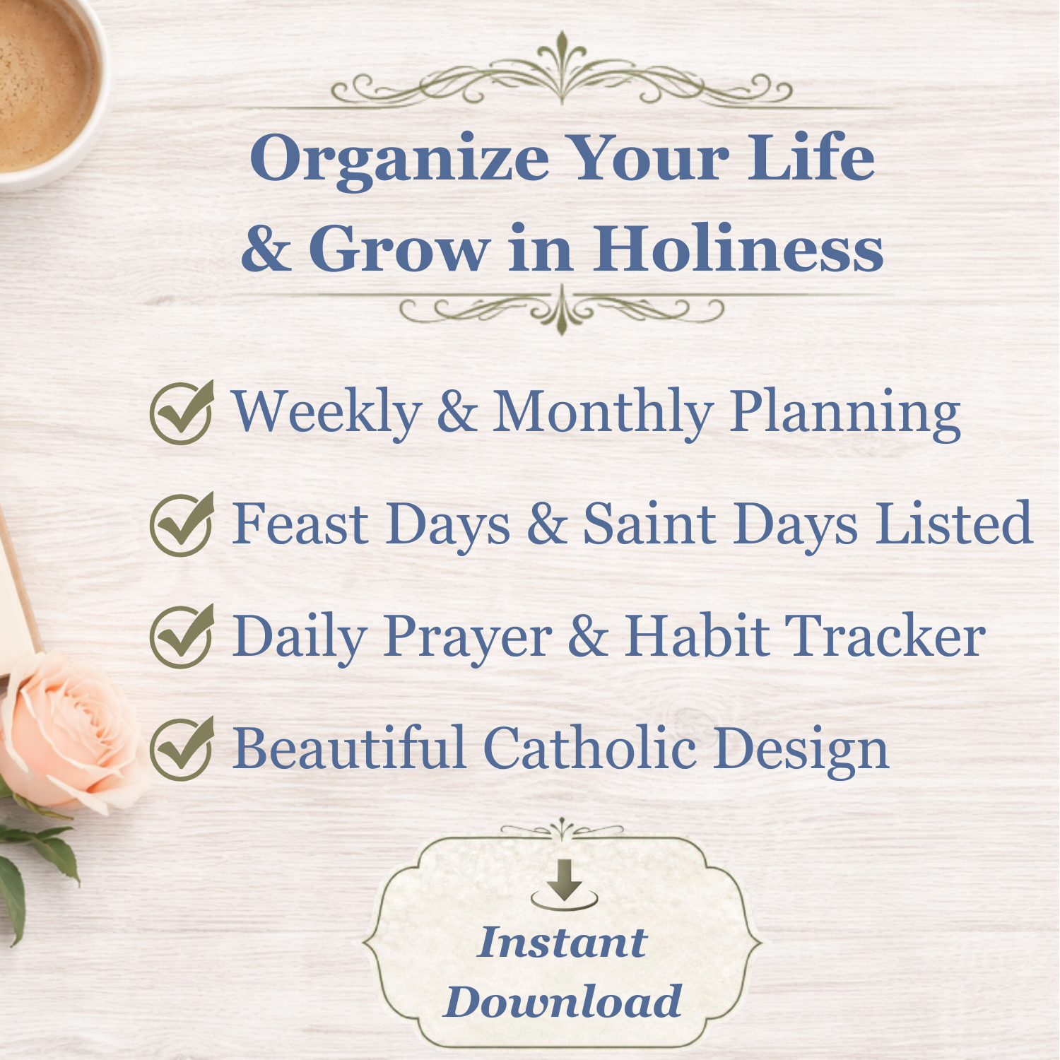 Traditional Latin Mass Catholic Planner 2026-2027 | Dashboard Weekly Layout | Printable PDF - Ludus Catholic Games
