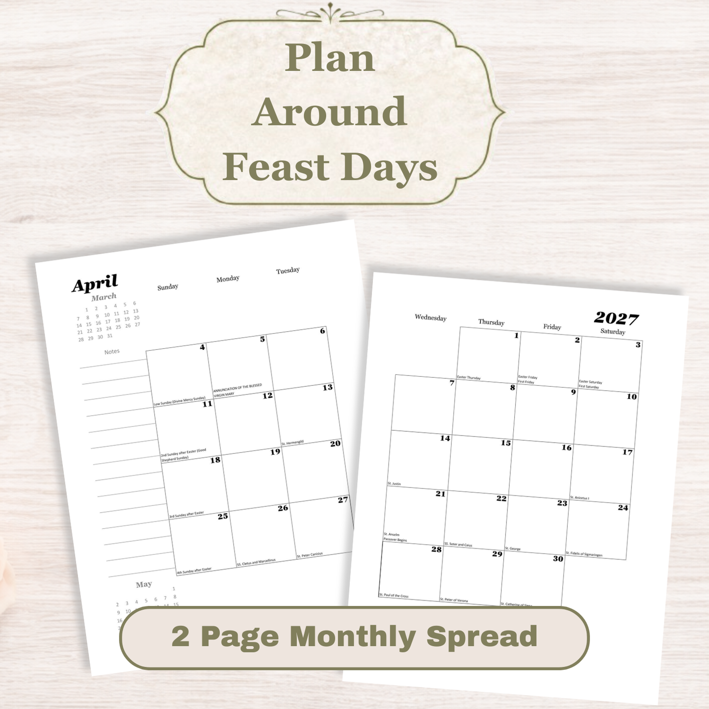 Traditional Latin Mass Catholic Planner 2026-2027 | Dashboard Weekly Layout | Printable PDF - Ludus Catholic Games