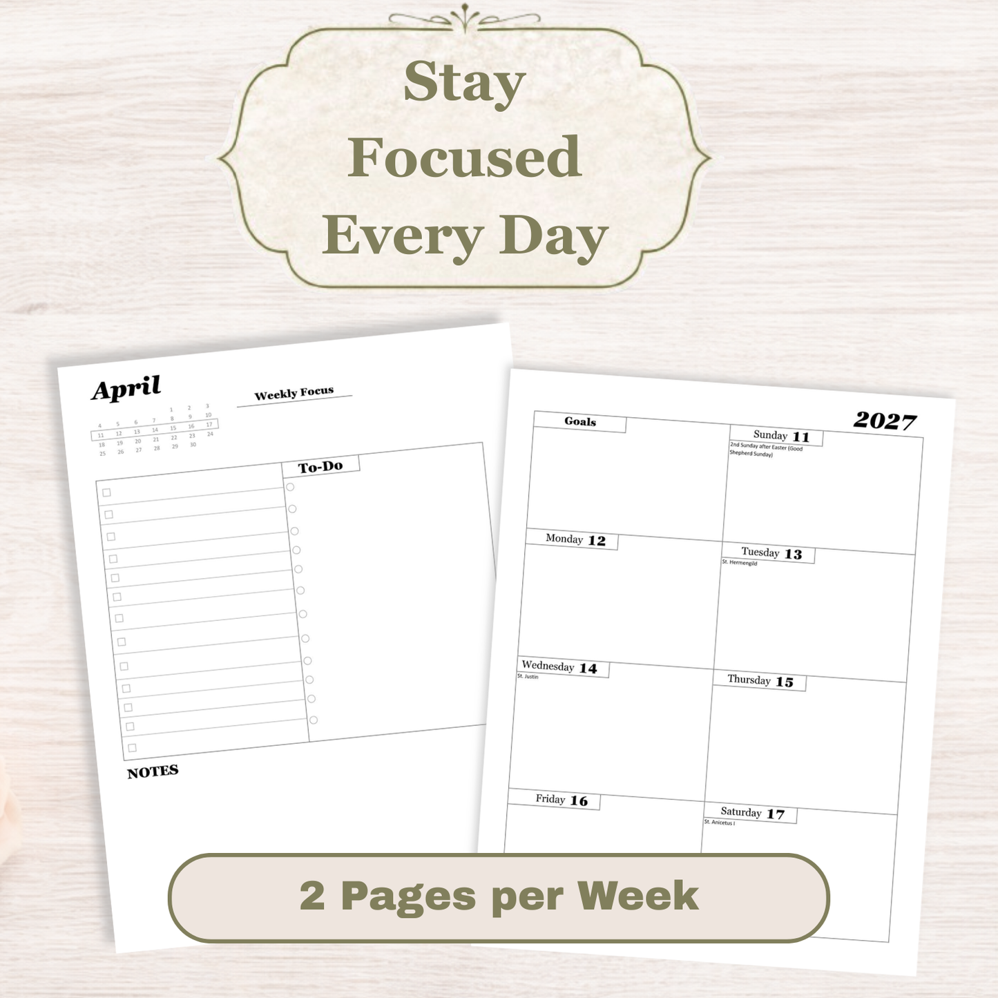 Traditional Latin Mass Catholic Planner 2026-2027 | Dashboard Weekly Layout | Printable PDF - Ludus Catholic Games