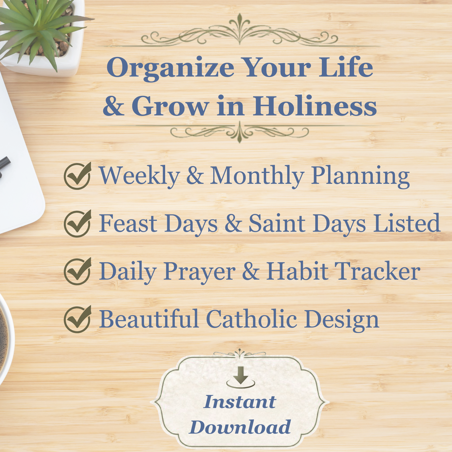 Traditional Latin Mass Catholic Planner 2026 July to Dec | Daily w/ Hours Layout | Printable PDF - Ludus Catholic Games