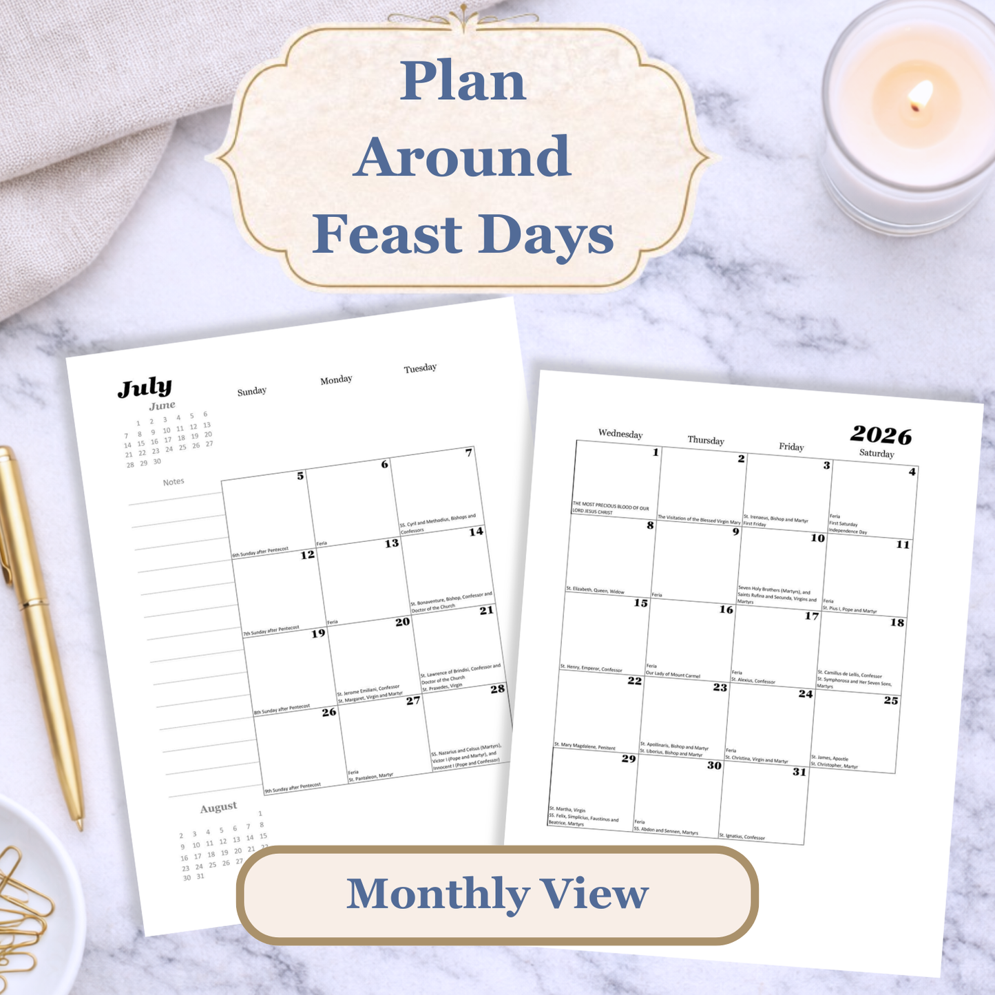 Catholic Planner 2026 | Grow in Holiness July-September Q3 (PDF Download) - Ludus Catholic Games