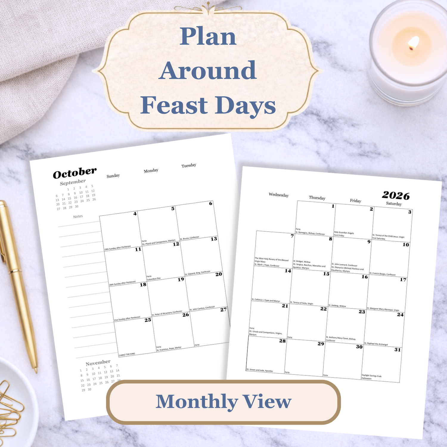 Catholic Planner 2026 | Grow in Holiness October-December Q4 (PDF Download) - Ludus Catholic Games