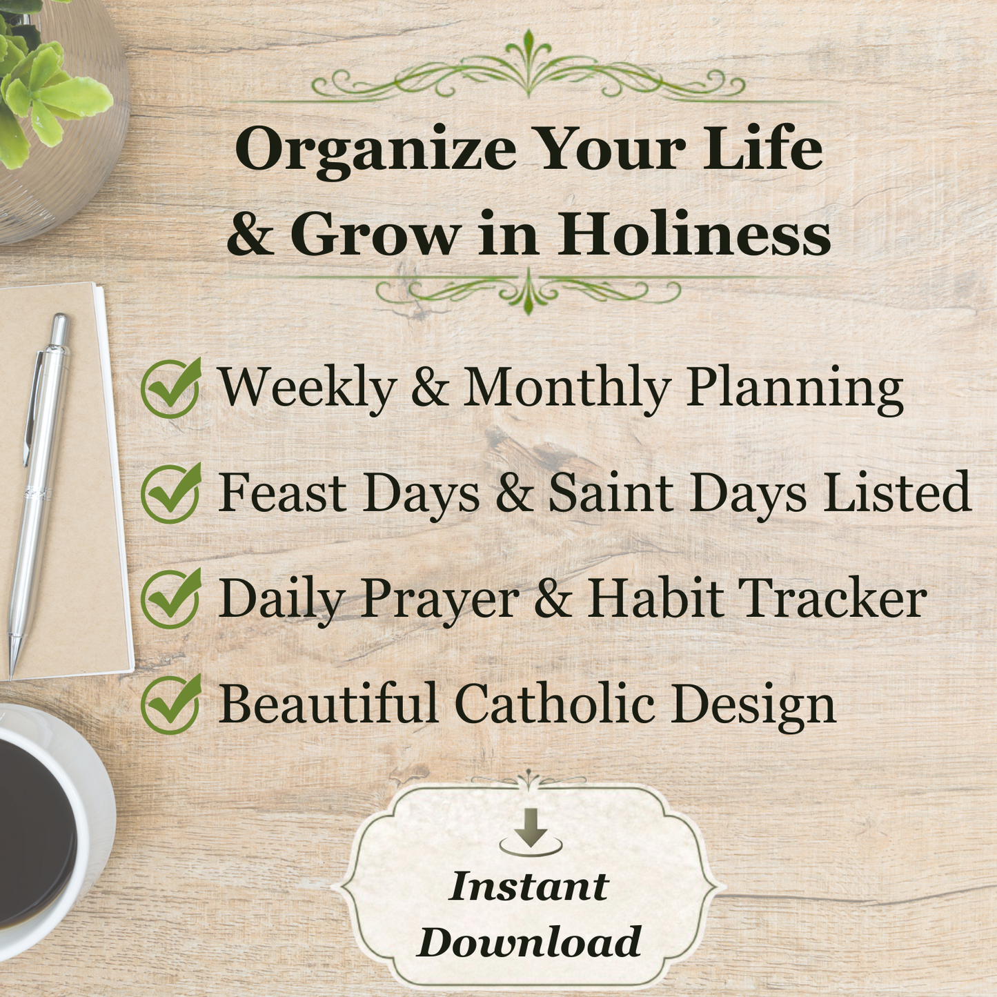 Traditional Latin Mass Catholic Planner 2026-2027 | Homeschool Weekly Layout | Printable PDF - Ludus Catholic Games