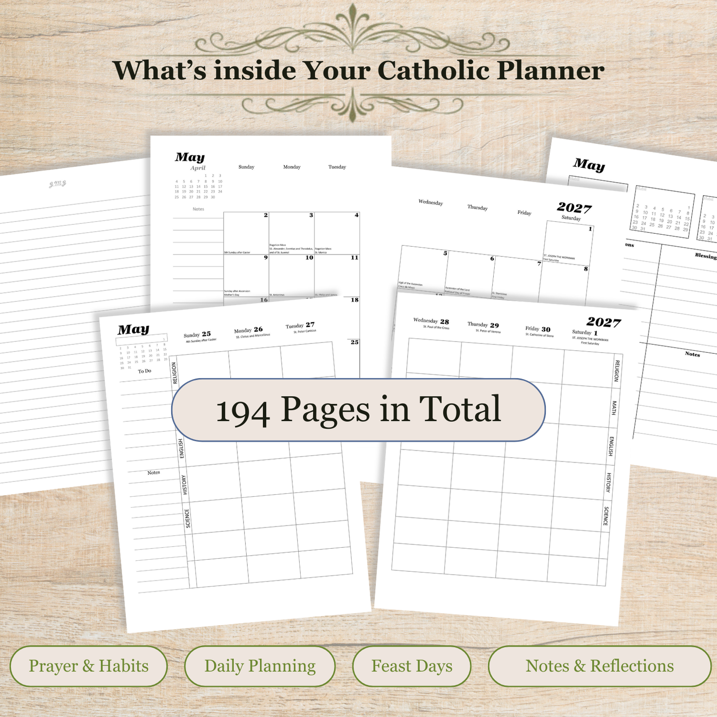 Traditional Latin Mass Catholic Planner 2026-2027 | Homeschool Weekly Layout | Printable PDF - Ludus Catholic Games