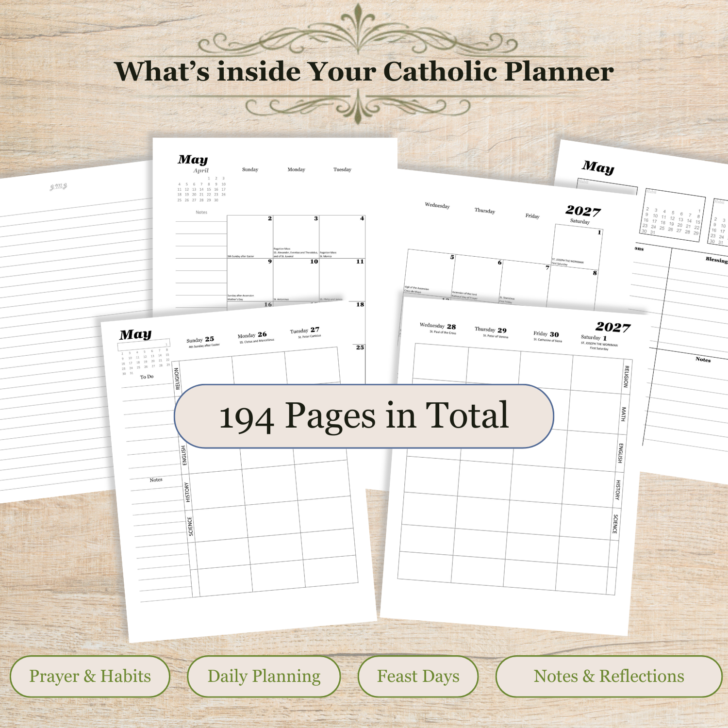 Traditional Latin Mass Catholic Planner 2026-2027 | Homeschool Weekly Layout | Printable PDF - Ludus Catholic Games