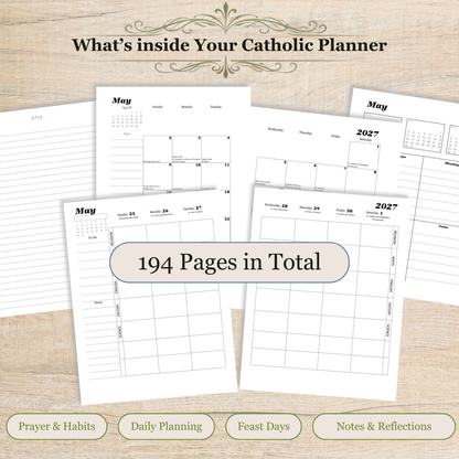 Traditional Latin Mass Catholic Planner 2026-2027 | Homeschool Weekly Layout | Printable PDF - Ludus Catholic Games