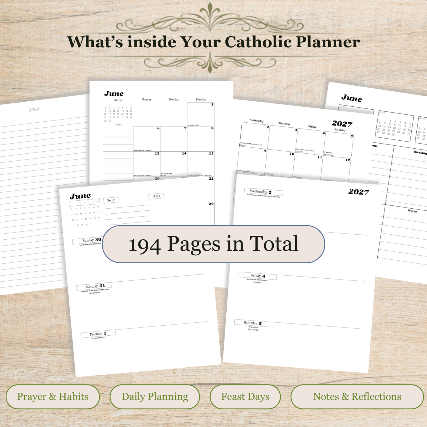 Traditional Latin Mass Catholic Planner 2026-2027 | Horizontal Weekly Layout | Printable PDF - Ludus Catholic Games