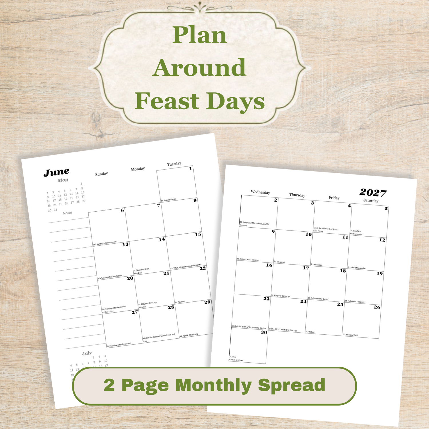 Traditional Latin Mass Catholic Planner 2026-2027 | Horizontal Weekly Layout | Printable PDF - Ludus Catholic Games