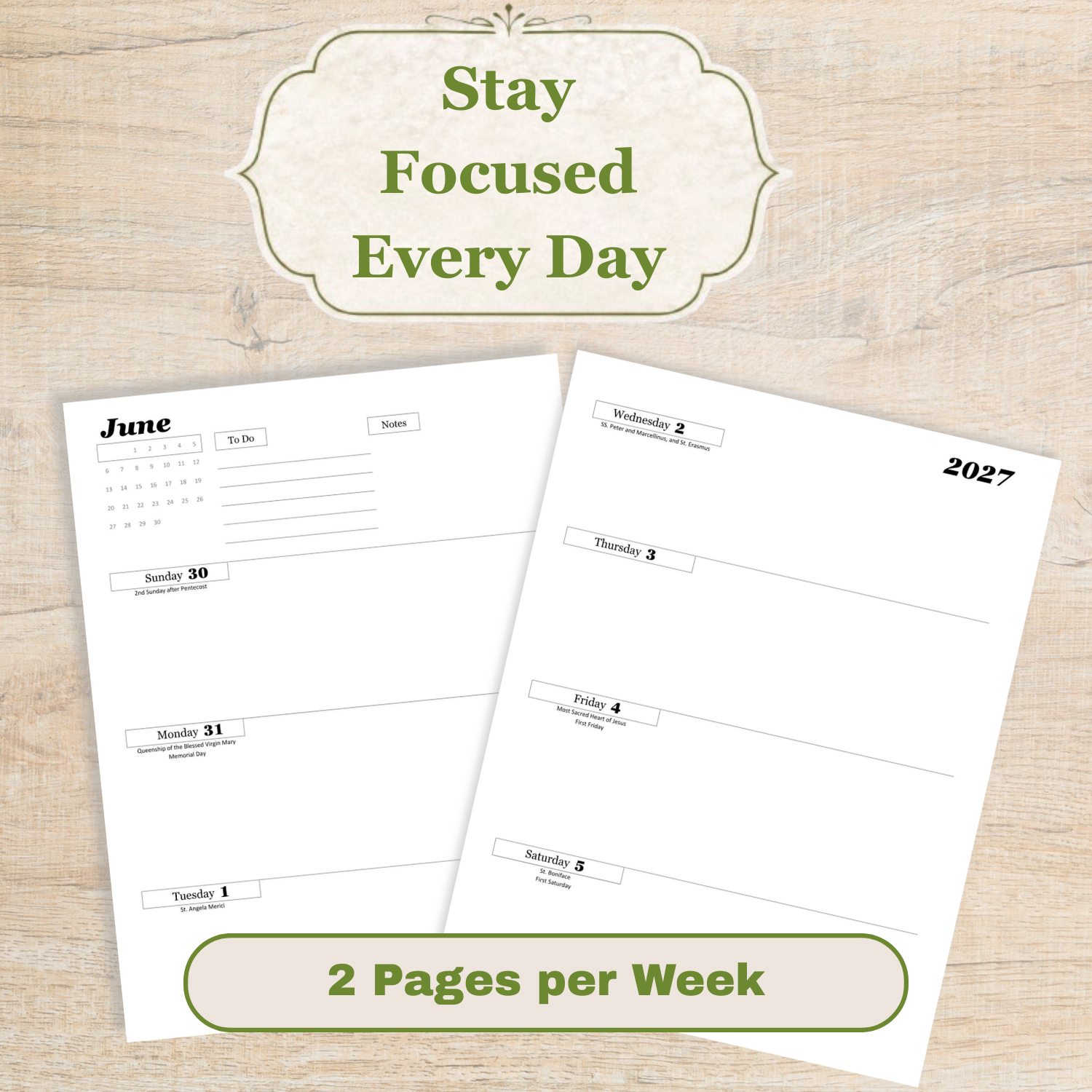 Traditional Latin Mass Catholic Planner 2026-2027 | Horizontal Weekly Layout | Printable PDF - Ludus Catholic Games