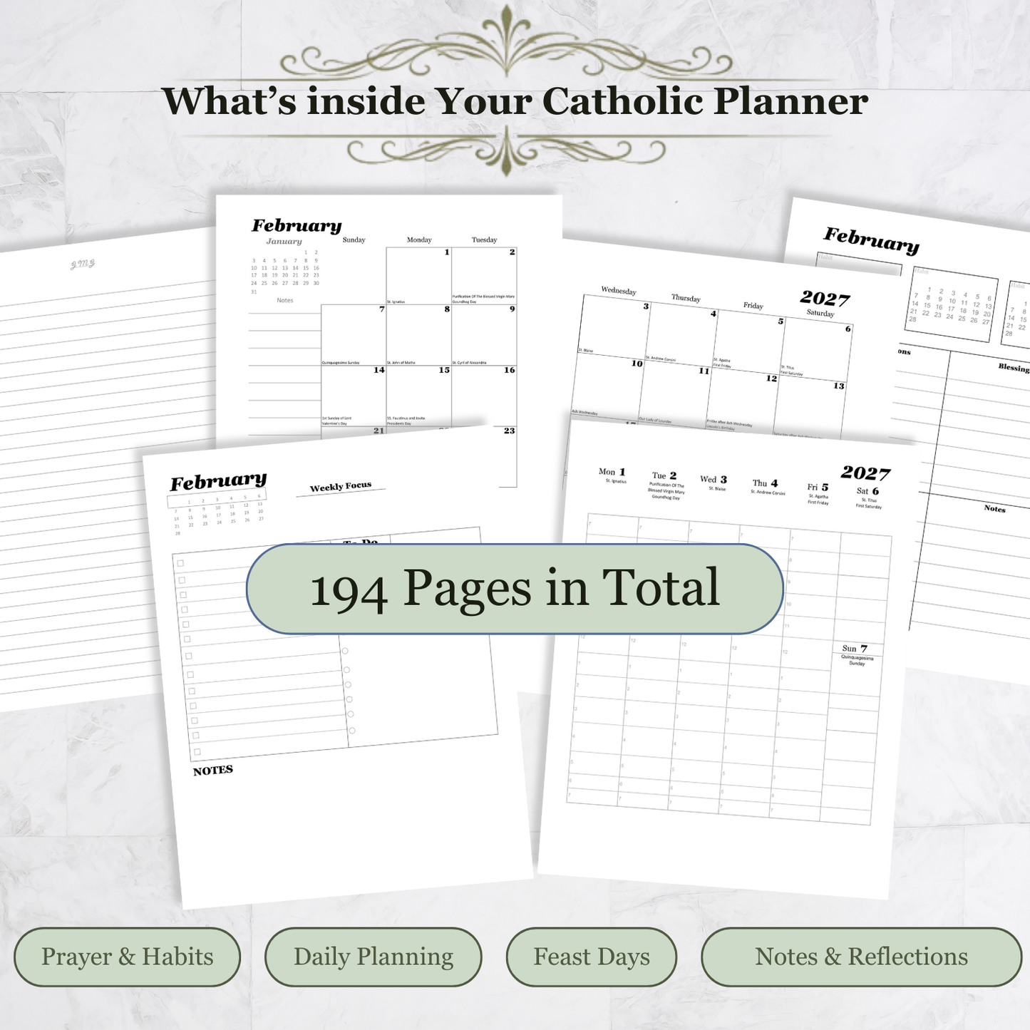 Traditional Latin Mass Catholic Planner 2026-2027 | Hourly Dashboard Weekly Layout | Printable PDF - Ludus Catholic Games