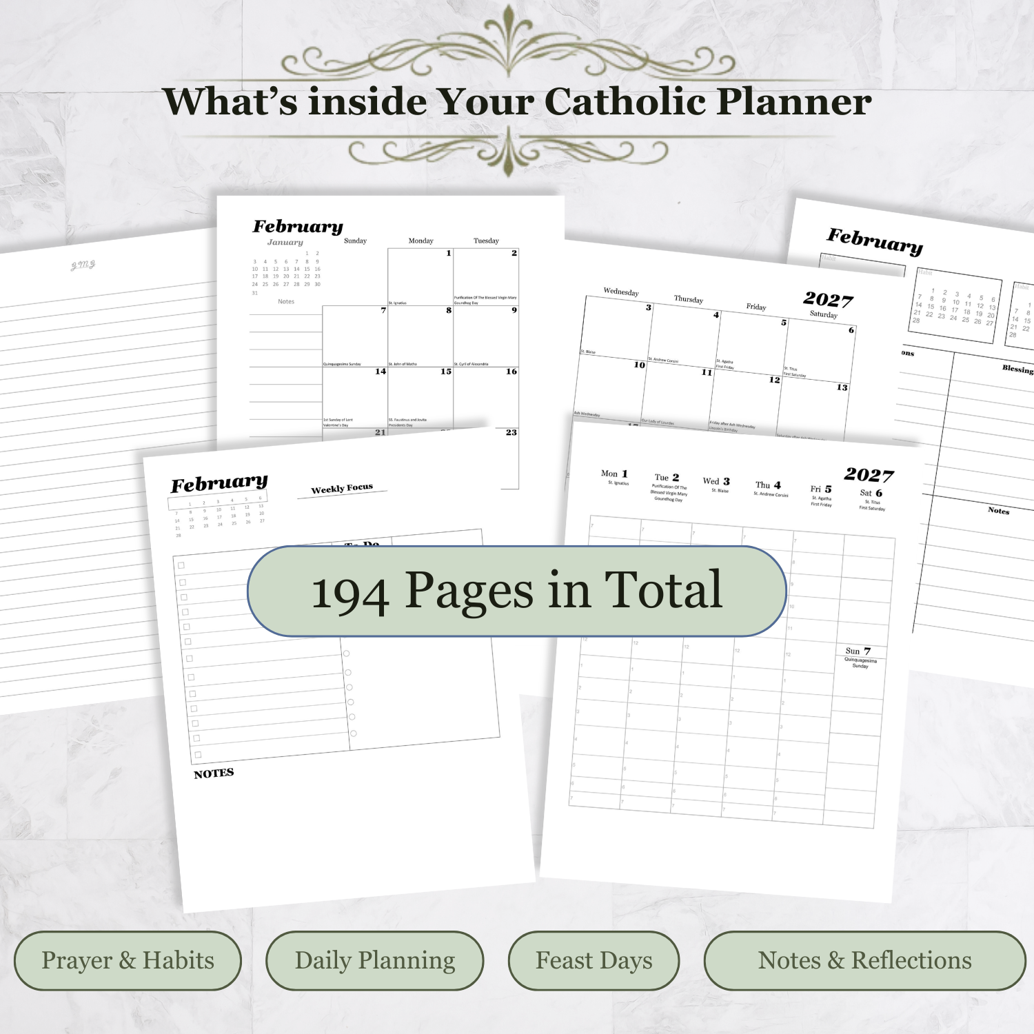 Traditional Latin Mass Catholic Planner 2026-2027 | Hourly Dashboard Weekly Layout | Printable PDF - Ludus Catholic Games