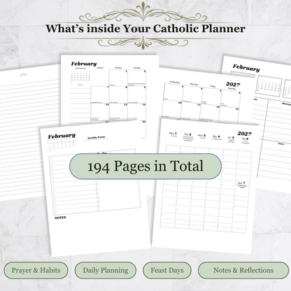 Traditional Latin Mass Catholic Planner 2026-2027 | Hourly Dashboard Weekly Layout | Printable PDF - Ludus Catholic Games