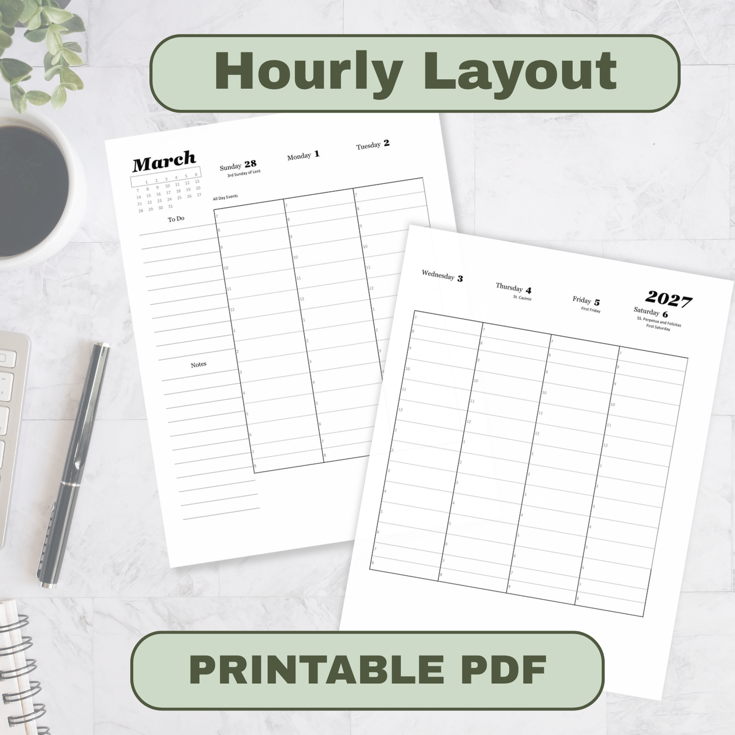 Traditional Latin Mass Catholic Planner 2026-2027 | Hourly Weekly Layout | Printable PDF - Ludus Catholic Games