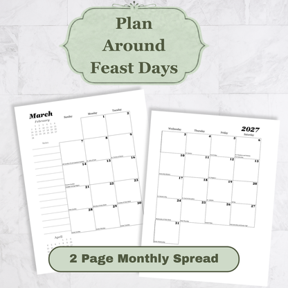 Traditional Latin Mass Catholic Planner 2026-2027 | Hourly Weekly Layout | Printable PDF - Ludus Catholic Games