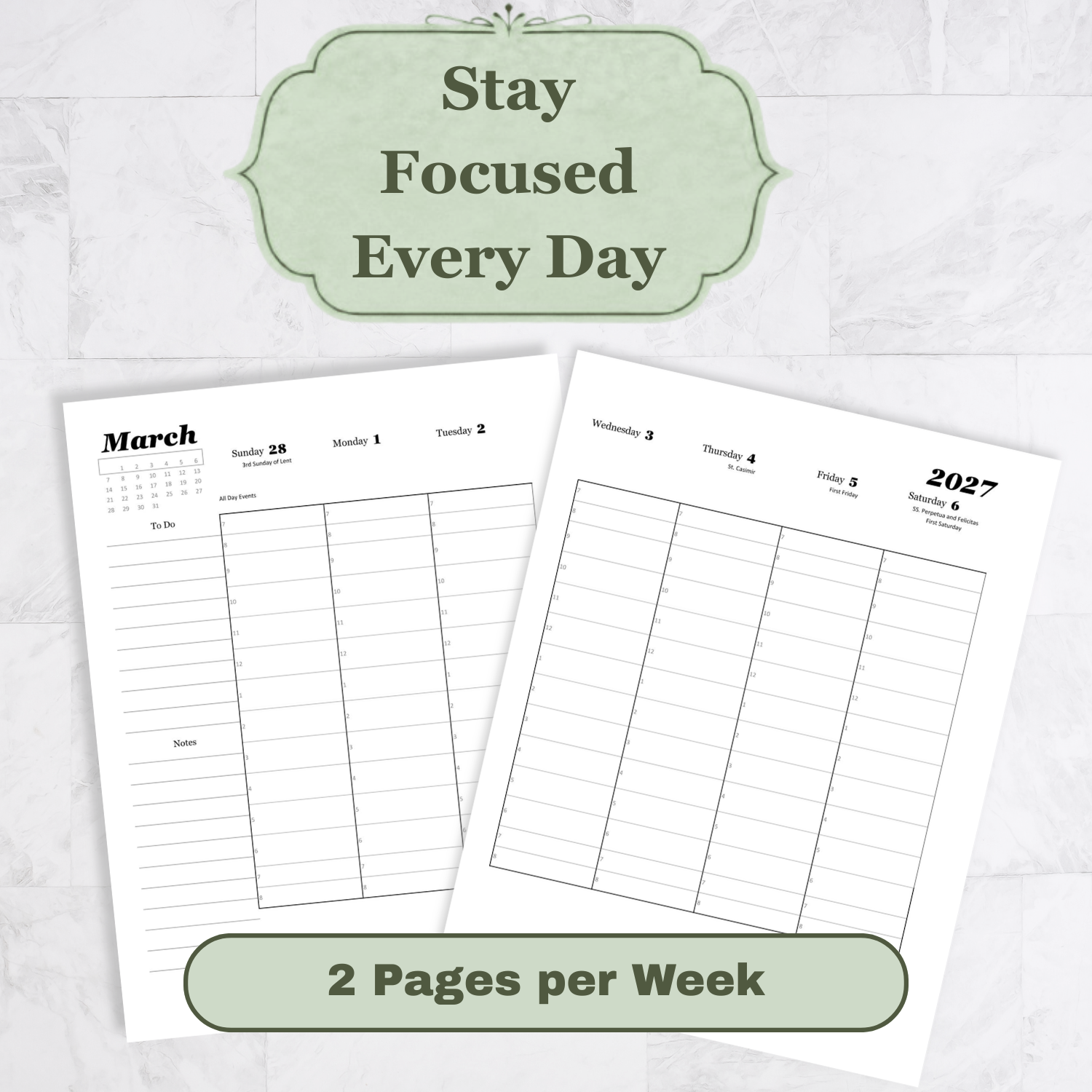 Traditional Latin Mass Catholic Planner 2026-2027 | Hourly Weekly Layout | Printable PDF - Ludus Catholic Games