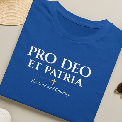 Pro Deo et Patria T-Shirt — "For God and Country" Patriotic Faith Tee - Ludus Catholic Games