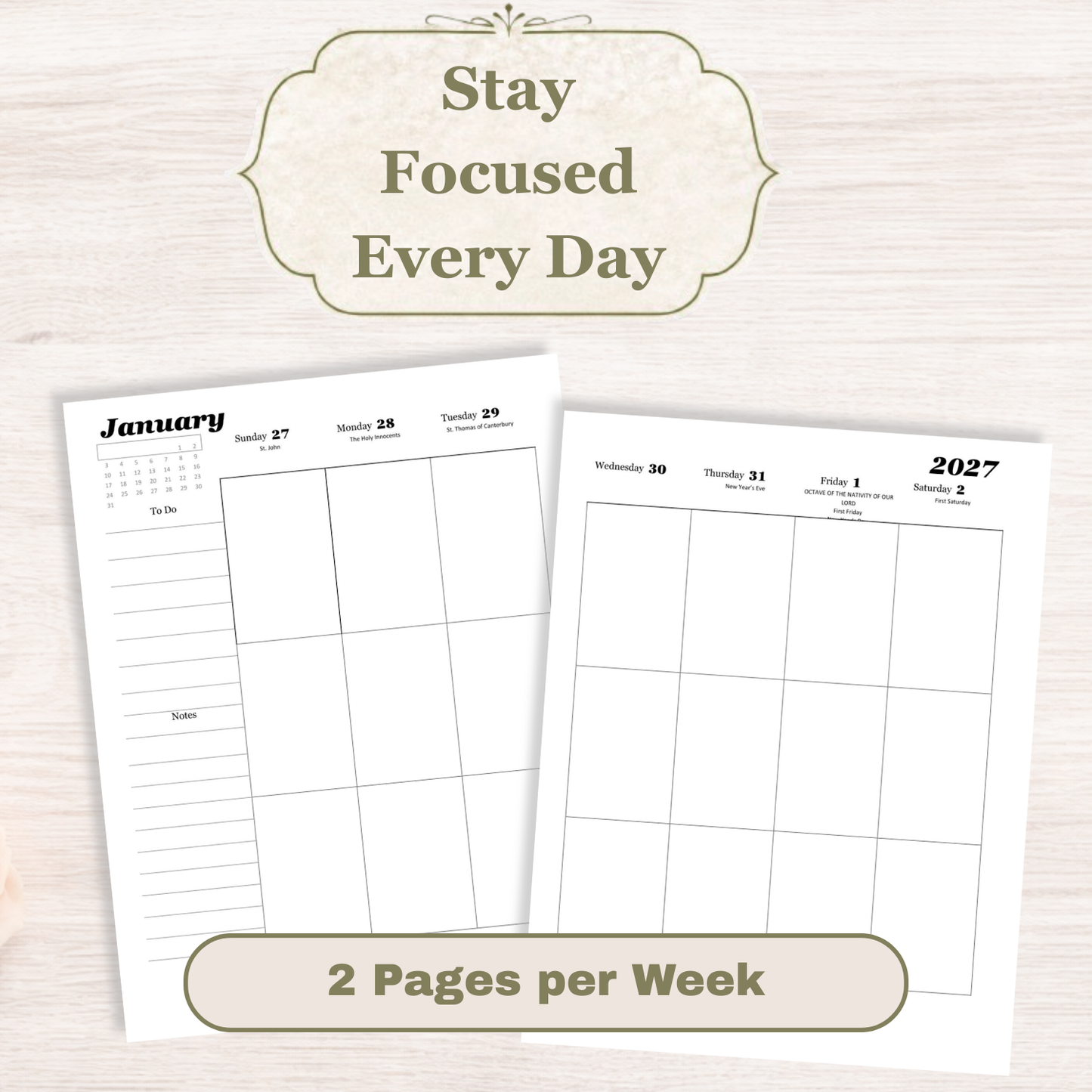 Traditional Latin Mass Catholic Planner 2026-2027 | Vertical Weekly Layout | Printable PDF - Ludus Catholic Games