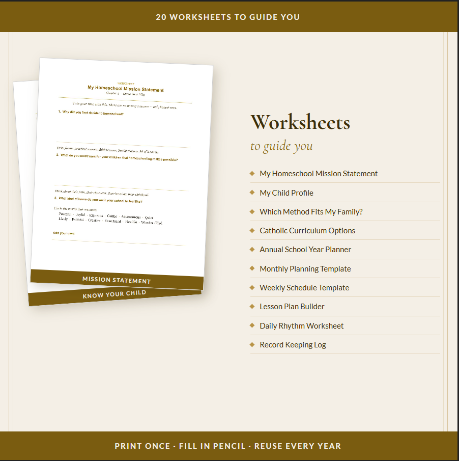Schooling by the Saints, a complete Catholic homeschool guide and workbook