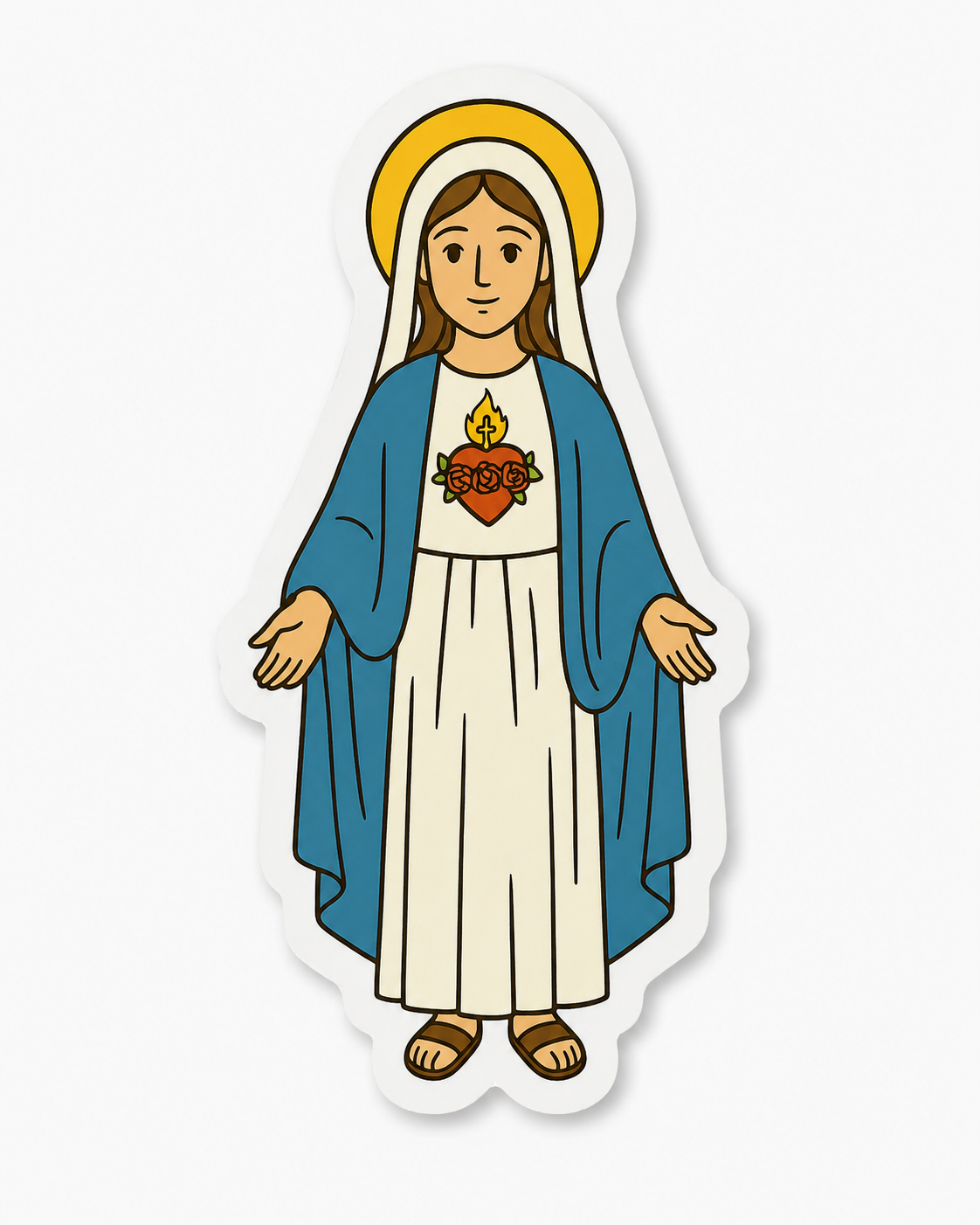 Immaculate Heart of Mary vinyl sticker, shown against a plain light gray background.